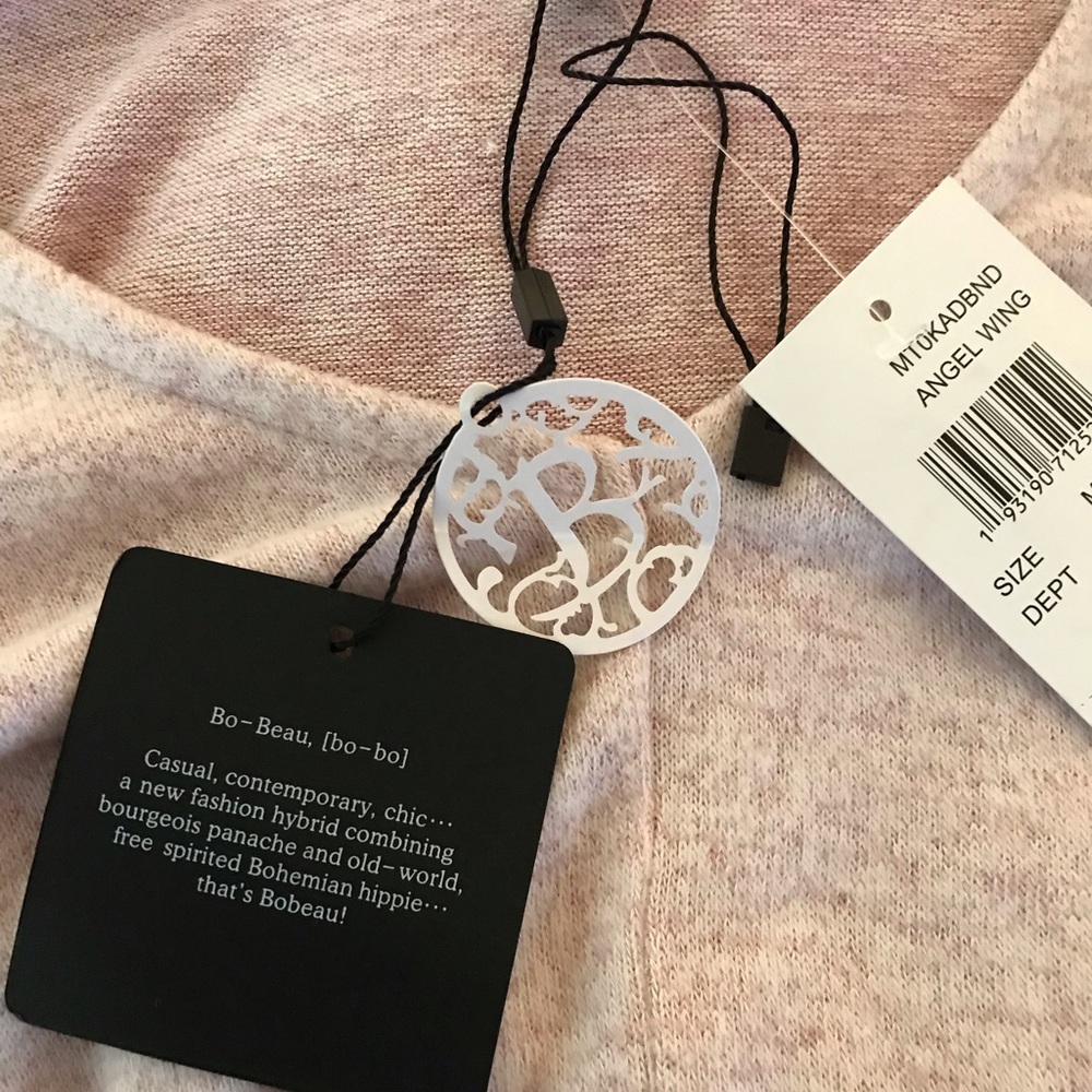 Bobeau Angel Wing Women's Marled V-Neck Top Dusty Rose Size Medium NWT - Picture 7 of 10